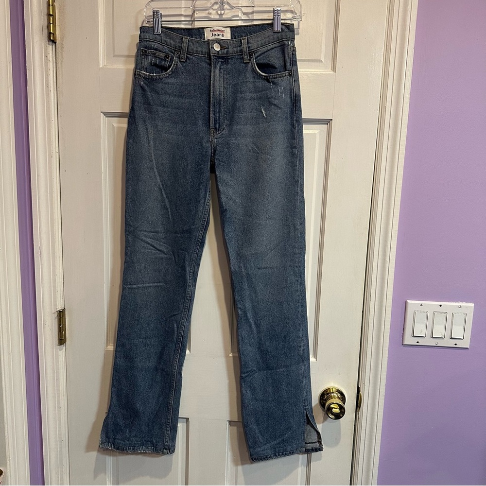 Reformation Perri Jean – High Rise Straight Leg, Slit Hem